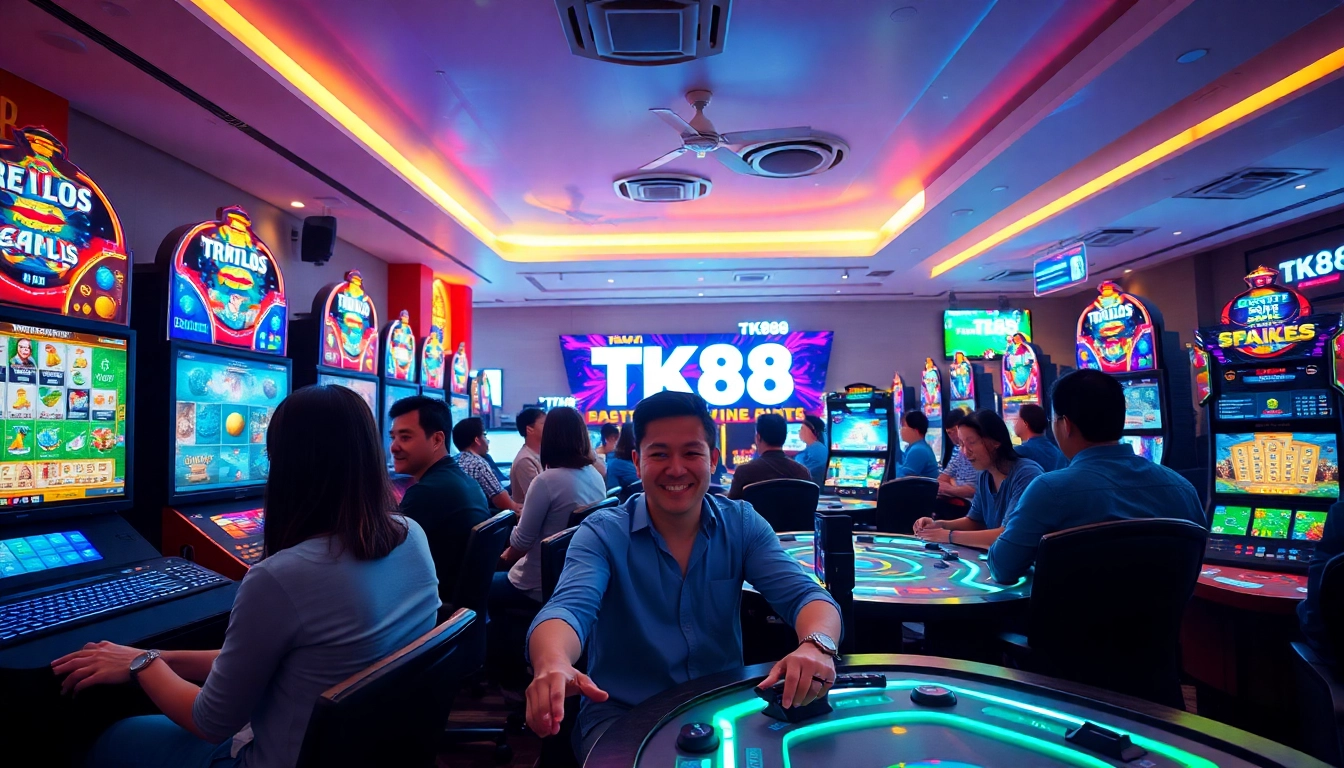 Explore the dynamic gaming atmosphere of tk88win.live with engaging players at various online betting tables.