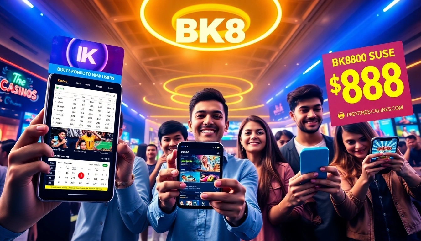 Engaged users exploring the BK860S online betting platform with promotional offers and casino games.