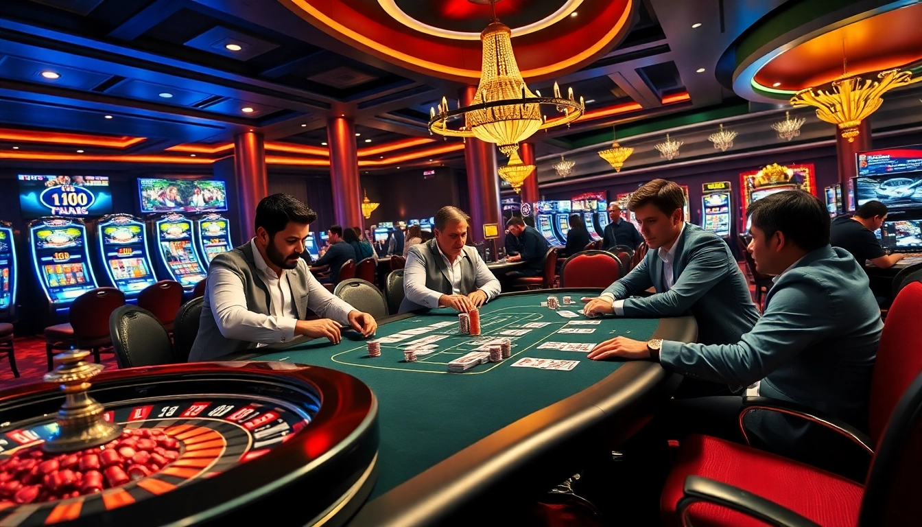 High-stakes poker action at https://ta88.de.com/ casino with vibrant chips and cards.