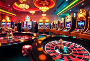 Experience the thrill of winning at OXBET's vibrant casino gaming scene with roulette and slot machines.