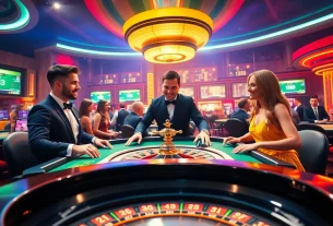 Live casino experience showcasing 123B's friendly dealers and vibrant gaming atmosphere.