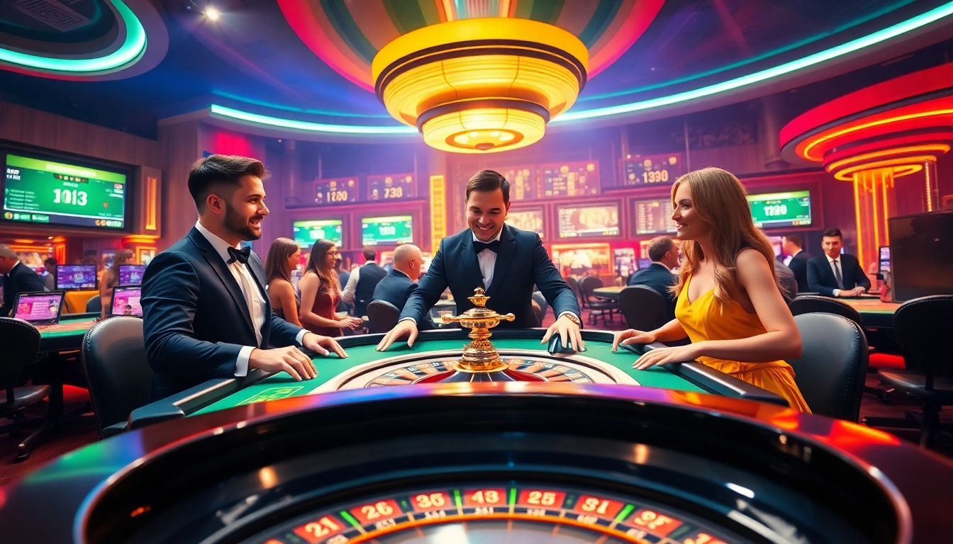 Live casino experience showcasing 123B's friendly dealers and vibrant gaming atmosphere.