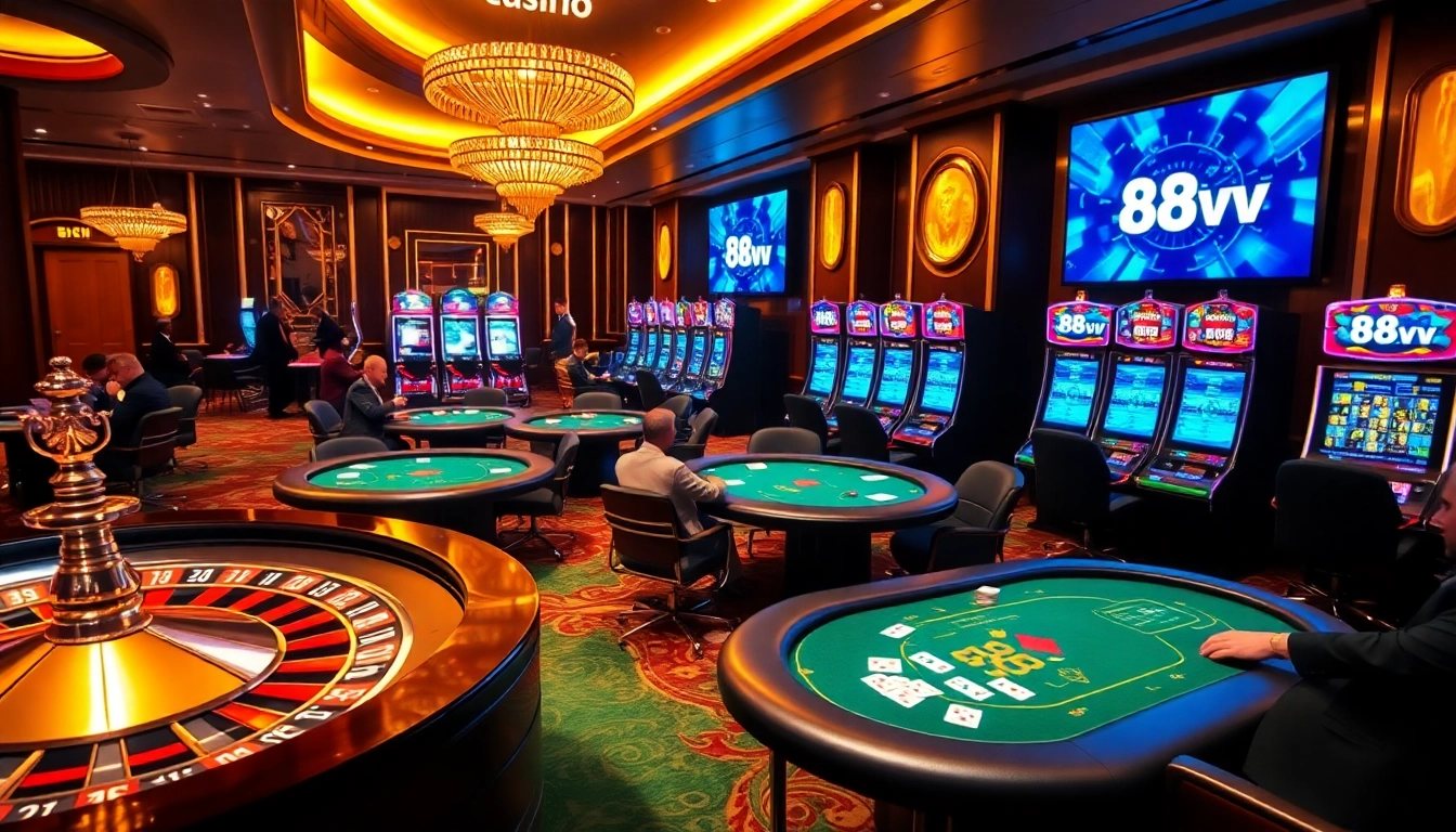 Engage with thrilling gameplay at 88vv's vibrant casino packed with stunning tables and slot machines.