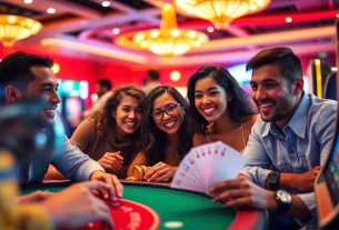 Luck8 - Thriving online casino atmosphere showcasing diverse players enjoying poker and slots.