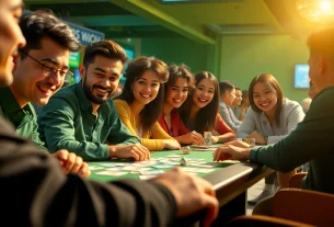 Exciting card game scene showcasing the thrill of online gaming at topgamebaidoithuong.mx.